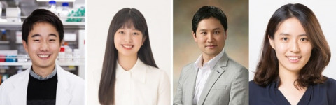 왼쪽부터 스탠포드 대학교 송서우 박사, 메테오바이오텍 이수민 박사, 권성훈 교수, UNIST 신소재공학부 김지윤 교수