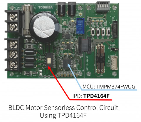 Toshiba: a reference design for BLDC motor sensorless control circuit using the new product. (Graphi