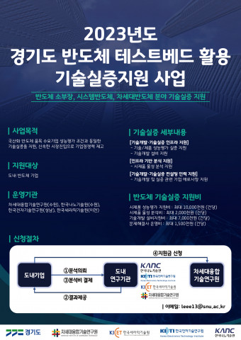 경기도 반도체 테스트베드 활용 기술 실증 지원사업 포스터