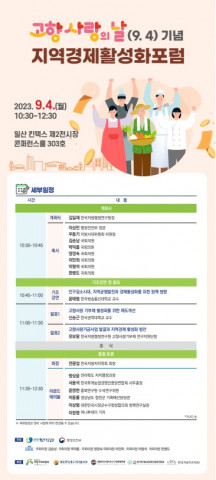 고향사랑의날 기념 지역경제활성화포럼 포스터