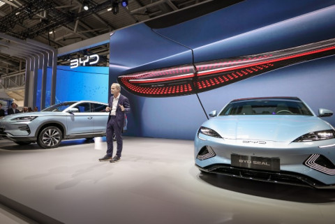 Wolfgang Egger, BYD Design Director, speaks at the BYD IAA Press Conference (Photo: Business Wire)