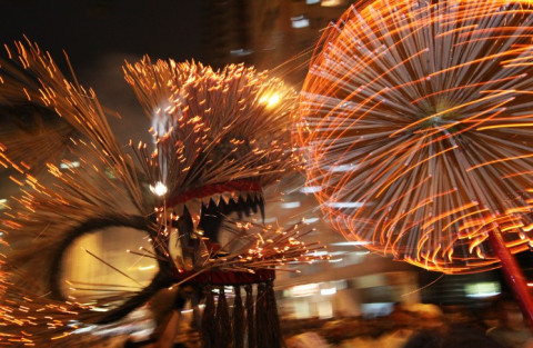 Tai Hang Fire Dragon is created by hand using pearl straw, rattan and hemp rope. (Photo: Hong Kong T