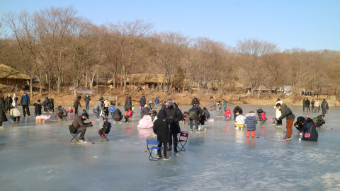 한국민속촌 지곡천에서 펼쳐지는 빙어사냥
