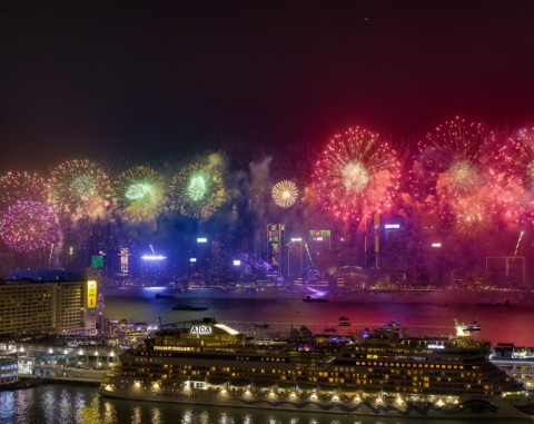 German cruise liner AIDAbella revisited Hong Kong after four years. More than 2,000 visitors from Ge