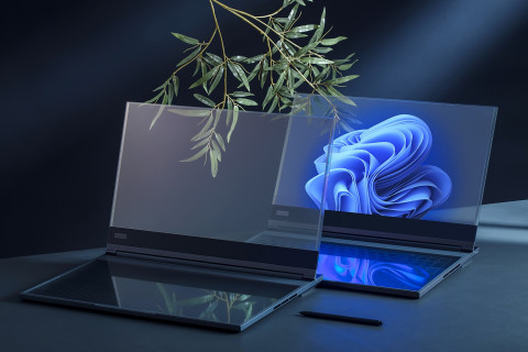 레노버 ‘씽크북 투명 디스플레이 노트북 컨셉(ThinkBook Transparent Display Laptop Concept)’
