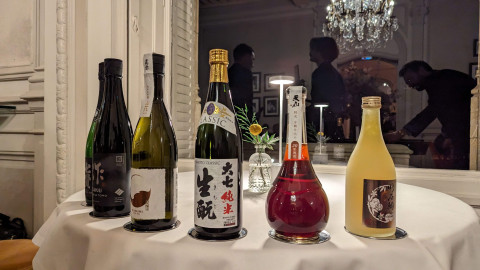 The six sakes that were paired with the Restaurant Saisons menu (Photo: Business Wire)