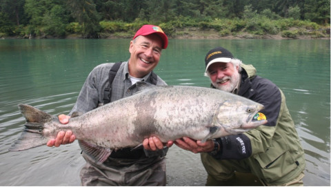 Rolling Stones keyboard player, Chuck Leavell, (right) caught and released this magnificent king sal