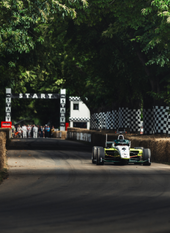 The IAC AV-24, a racecar driven by AI, sets autonomous record at the Goodwood Festival of Speed. (Photo: Business Wire)