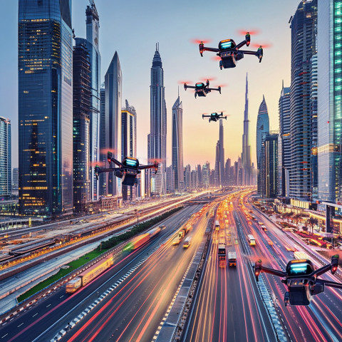 UAE Begins Mapping Air Corridors for Air Taxis and Cargo Drones to Transform Urban Transportation (P