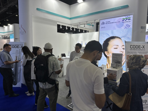 4월 14일~16일 UAE 두바이에서 개최된 ‘Dubai Derma’ 전시회의 우리메카 부스 전경
