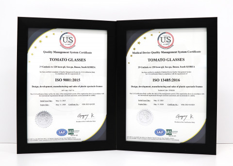 ISO 9001, ISO 13485 인증서