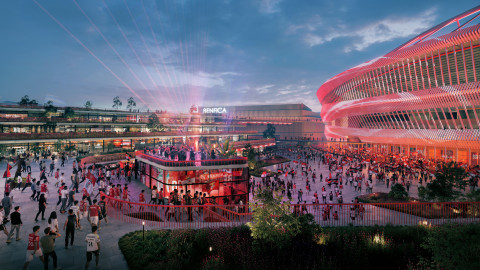 Benfica - Statue of Eusébio relocated to the front of the new fan plaza, as part of the new masterpl