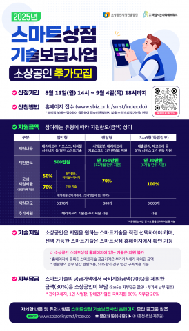 스마트상점 기술보급사업 추가 모집 안내 포스터