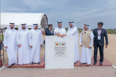 Sultan bin Ahmed lays foundation for Al Reeh Al Mursala Village (Photo: AETOSWire)