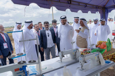 Sultan bin Ahmed lays foundation for Al Reeh Al Mursala Village (Photo: AETOSWire)
