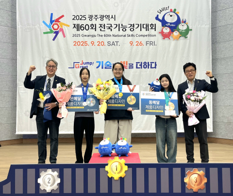 한국제품디자인기술사회가 ‘제60회 전국기능경기대회’의 제품디자인종목 금·은·동 수상자에게 상품을 후원했다