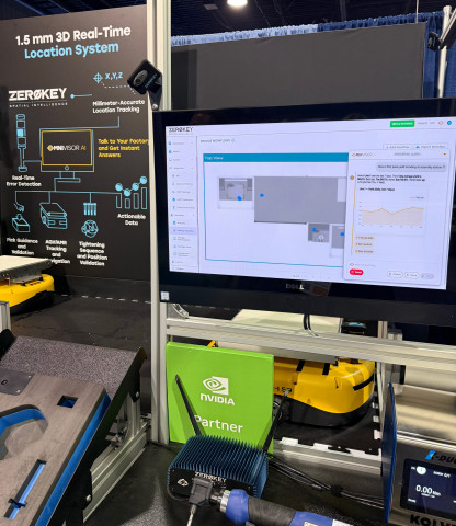 ZeroKey unveils OmniVisor AI™ powered by Quantum RTLS™ at The ASSEMBLY Show in Rosemont, Illinois. T