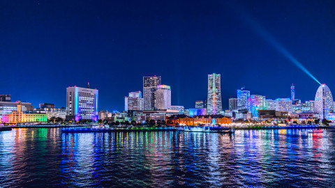 Highlight of Yokohama as seen from Osanbashi (photo from 2024)