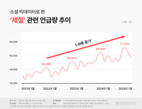 소셜 빅데이터로 본 제철 관련 언급량 추이
