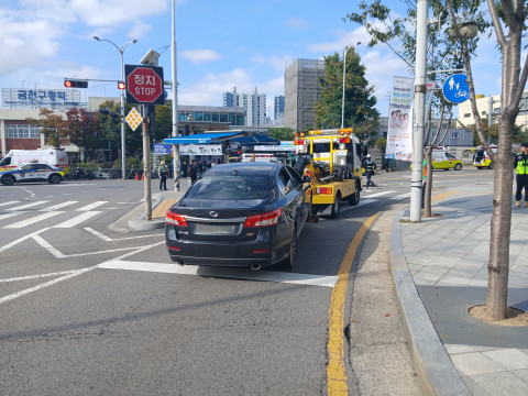 ‘2025 재난대응 안전한국훈련’ 견인차량 합동훈련 현장(사진=금천구시설관리공단)