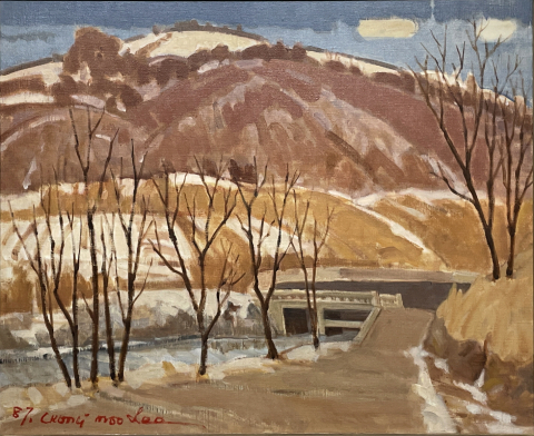 무등산 잔설(Unmelted Snow on Mudeung Mt.), 72.7x60cm, Oil on Canvas, 1987