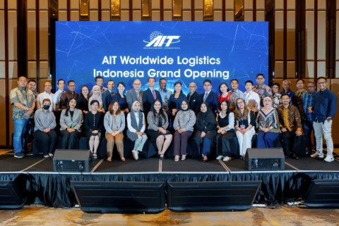 Teammates gathered to celebrate the grand opening of AIT-Jakarta.