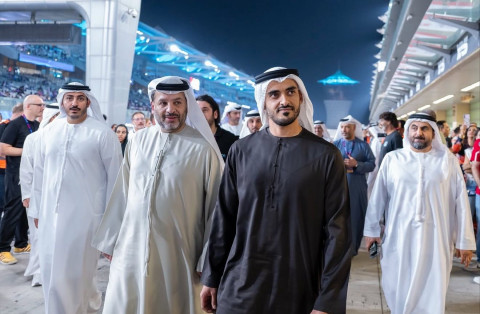 From right to left: His Highness Sheikh Zayed bin Mohamed bin Zayed Al Nahyan; His Excellency Faisal