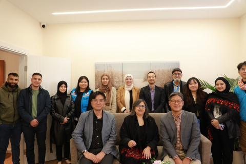 왼쪽부터 더프라미스 김동훈 상임이사, 사와(SAWA) 오하일라 쇼마르 대표, 코이카 팔레스타인 사무소 김민종 소장