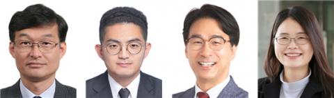 참여연구진. 왼쪽부터 이건도 서울대학교 신소재공동연구소 연구교수(교신저자), 서울대학교 신소재공동연구소 이성우 박사(주저자), 권영균 경희대학교 물리학과 교수, 김미영 서울대학교 