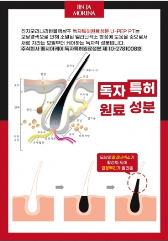 U-PEP PT™는 메시아케이 독자 특허 성분으로 특허 제 10-2781008호 공식 등록됐다. 멜라닌 활성화로 검정 뿌리를 만들어주는 원리로 흰머리를 근본 개선(염색 아님)한다.