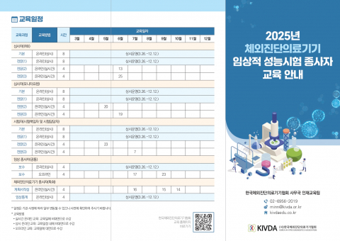 체외진단의료기기 임상적 성능시험 종사자 교육 안내 리플릿