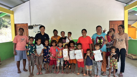 글로벌이너피스는 지역사회의 영양 인식 개선을 위해 어린이와 엄마가 함께하는 영양 교육 프로그램을 실시하고 있다