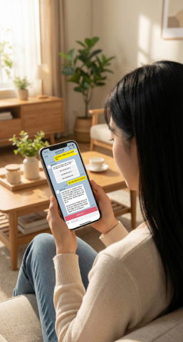 금호전기 고객이 챗봇을 사용하는 모습