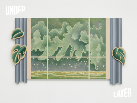 In the waiting of Evening 2025, Acrylic on canvas, acrylic on birch plywood, 80x140cm