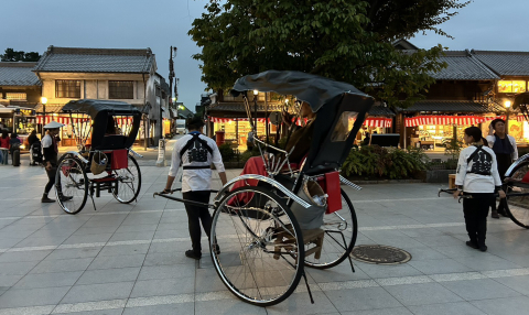 가와고에 구라즈쿠리 거리의 인력거 체험