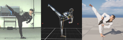 비솔 모션캡처 스튜디오 내 모션데이터 수집 현장