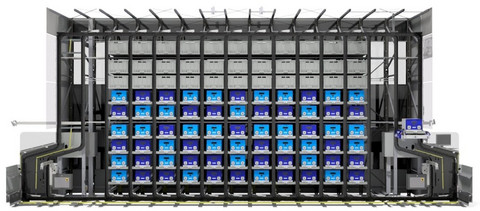 Peltier Totes (light and dark blue) are integrated in a multi-temperature configuration with standar
