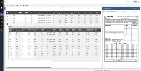 Particle size distribution (PSD) sieve and hydrometer test data can be analysed in OpenGround to ena
