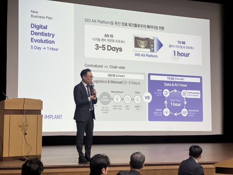 디오임플란트가 12일 서울 여의도 하나증권 본사에서 기업설명회(IR)를 진행했다