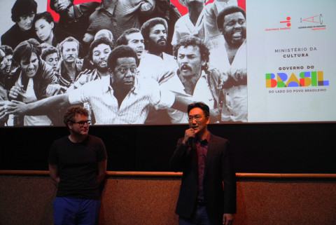 주브라질한국문화원 김철홍 원장이 축사를 하고 있다