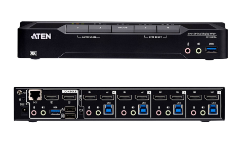 ATEN CS1942DPA·ATEN CS1944DPA는 중앙 집중식 멀티 컴퓨터 제어 환경을 구현해 하나의 키보드와 마우스, 듀얼 모니터로 여러 대의 컴퓨터를 관리할 수 있다. W