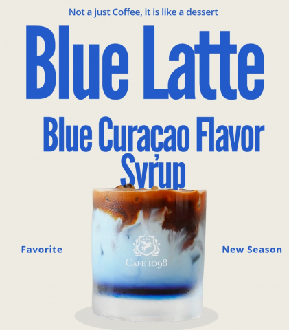 카페1098이 청주 분평동의 감성을 담아낸 신제품 ‘분평동 블루라떼’를 출시했다