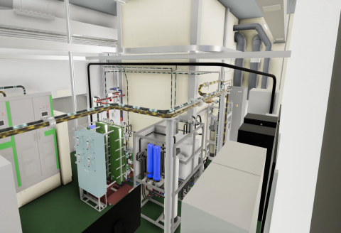 해양에너지 기반 해양그린수소 생산 시스템의 디지털트윈 화면