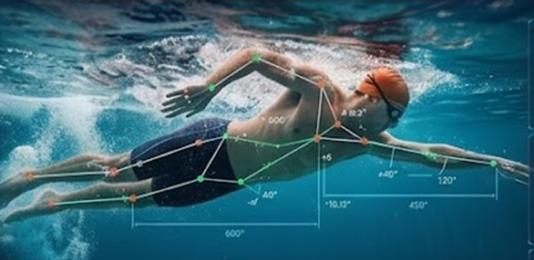 VISOL 수영 동작 분석 솔루션(OmniVis Coach) 예시 화면