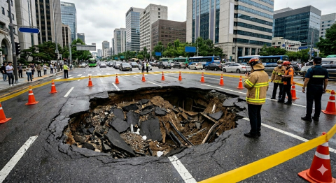도로 싱크홀(AI 생성 이미지)