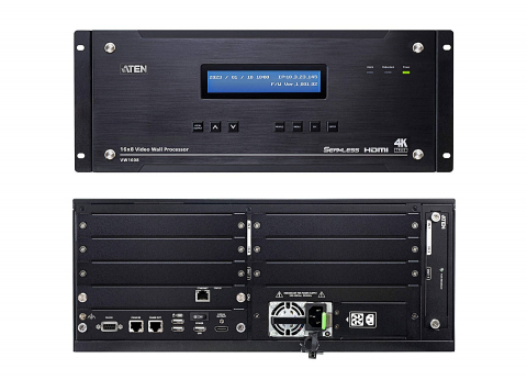 ‘ATEN VW1608’은 모듈형 설계를 기반으로 확장성과 유지보수 편의성까지 함께 고려했다. 4U 섀시에 4개의 입력 보드 슬롯과 2개의 출력 보드 슬롯을 제공해 최대 16개의 