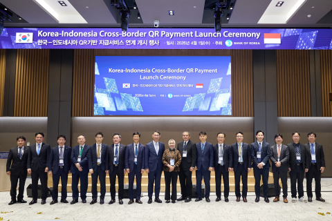 쿠콘이 한·인니 국가 간 결제 서비스 개시 기념행사에 핵심 파트너로 참여했다. 오른쪽에서 두 번째가 쿠콘 심석민 상무