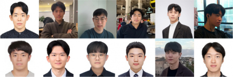 왼쪽 상단에서 시계방향으로 서울대학교 전기정보공학부·협동과정 인공지능전공 도재영 교수, 김재익 연구원, 김우진 연구원, 홍지환 연구원, 이예준 연구원, 현시은 연구원, 임민택 연구