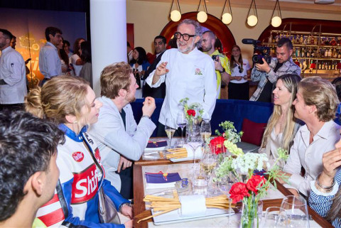 Barilla hosts Arvid Lindblad, Mikaela Shiffrin, and Nico Rosberg with Chef Massimo Bottura at Torno 