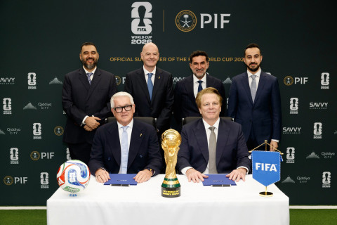 14 May, 2026: Front row (L-R), Romy Gai, Chief Business Officer, FIFA and Kevin Foster, Managing Dir